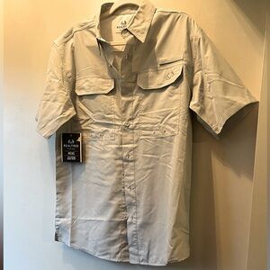 Realtree Gray Casual Button Down Shirt Lightweight